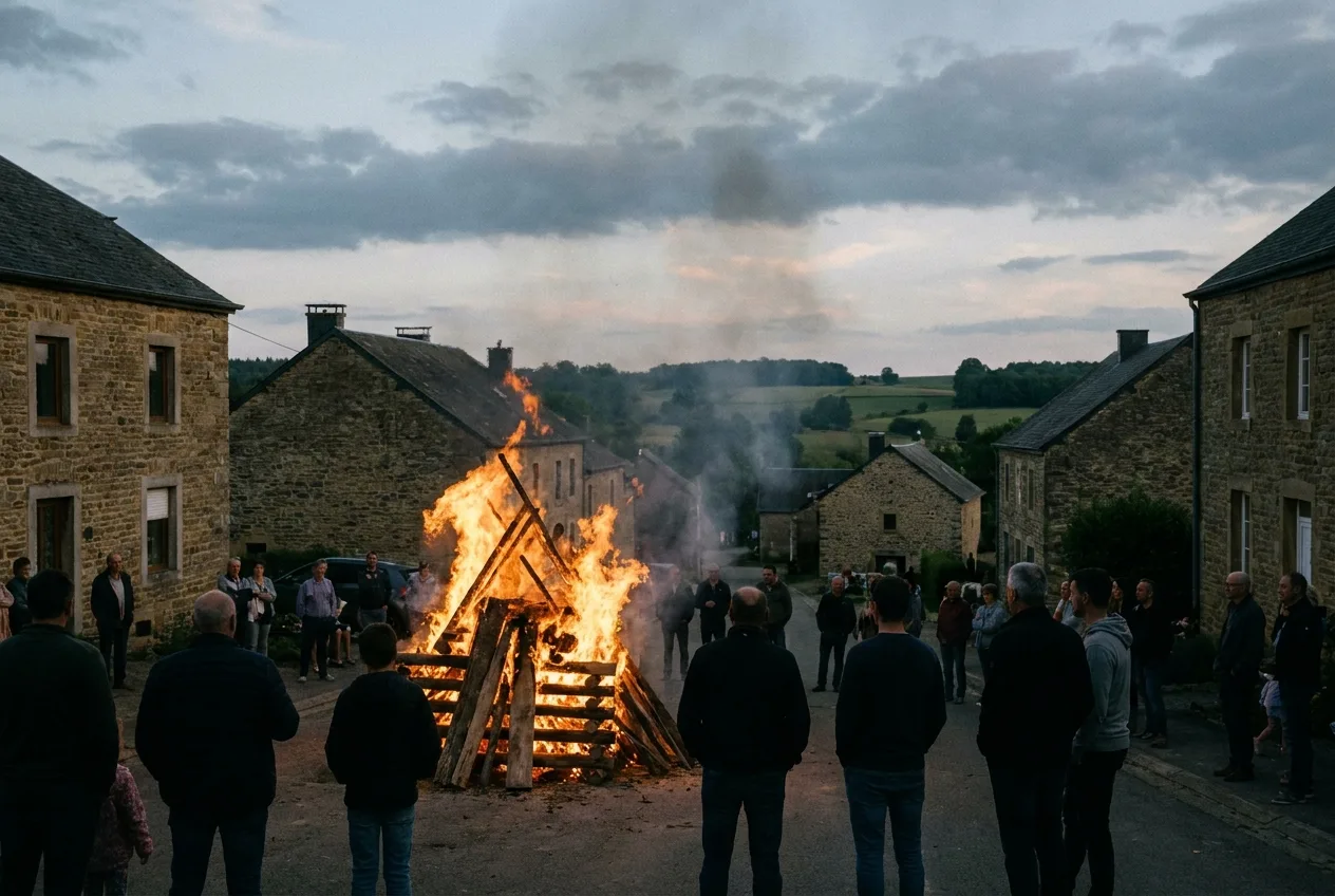 Grand feu traditionnel de la Saint-Jean à Chenois