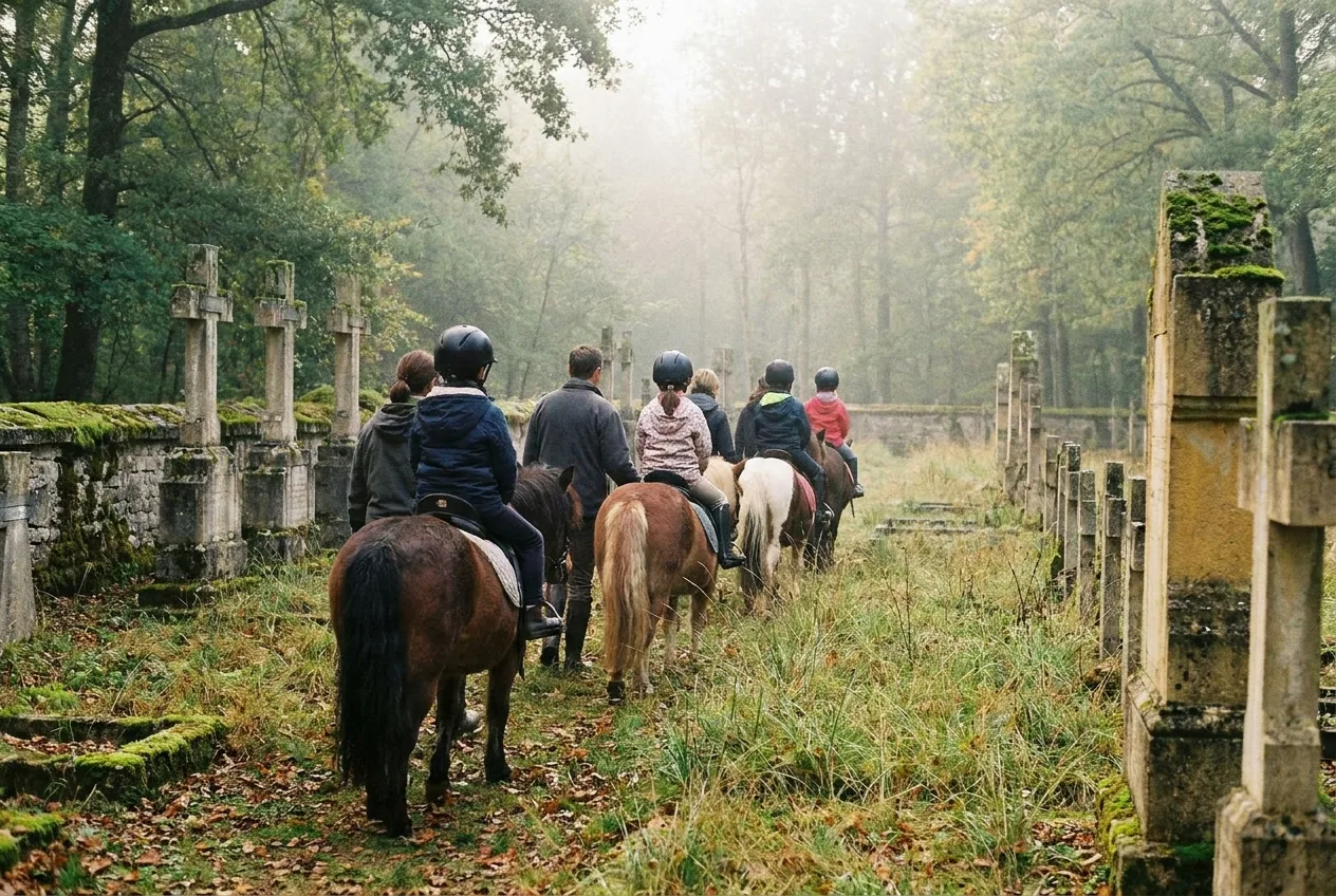 Ponyreiten für Anfänger auf dem Militärfriedhof von Laclaireau