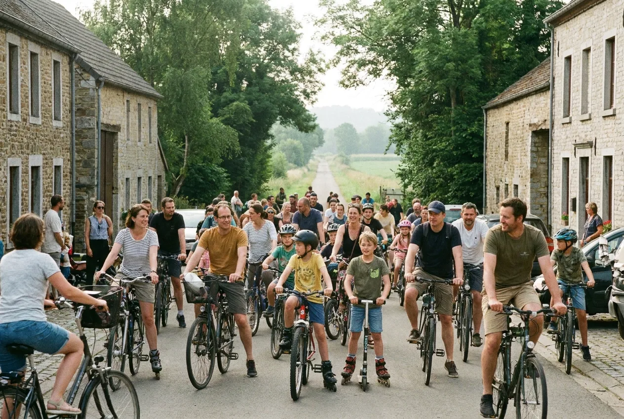 Roller Bike Parade sur le Ravel depuis Ethe