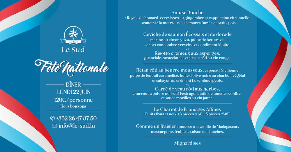 Menu spécial Fête Nationale